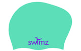 Swimz Long Hair Silicone swim cap - 100% soft Silicone (Mint)