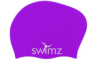 Swimz Long Hair Silicone swim cap - 100% soft Silicone (Purple)