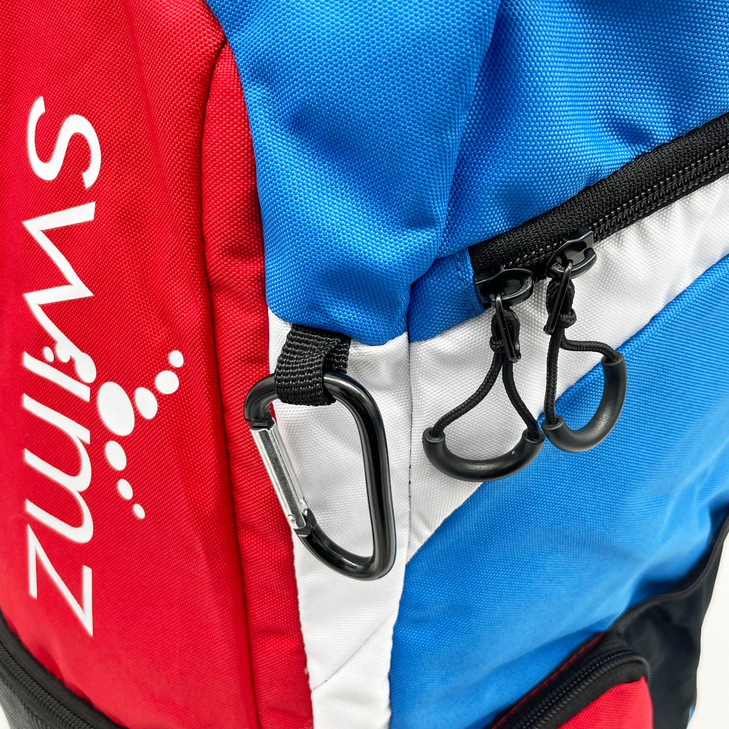 Swimz Freestyle Backpack V2.0 45L Sports / Swim Backpack - Large 45L Capacity Swim Bag (Red / Blue / White)