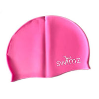 Swimz Silicone Swim Cap Solid Colour - One Size Fits Most design (Pink)