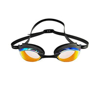 Swimz Vortex Mirrored Swimming Goggle - Low profile training & racing swimming goggles (Black / Smoke / Red)