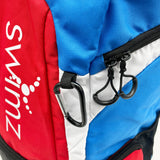 Swimz Freestyle Backpack V2.0 45L Swim Backpack - Large 45L Capacity (Red / Blue / White) + Embroidered Name