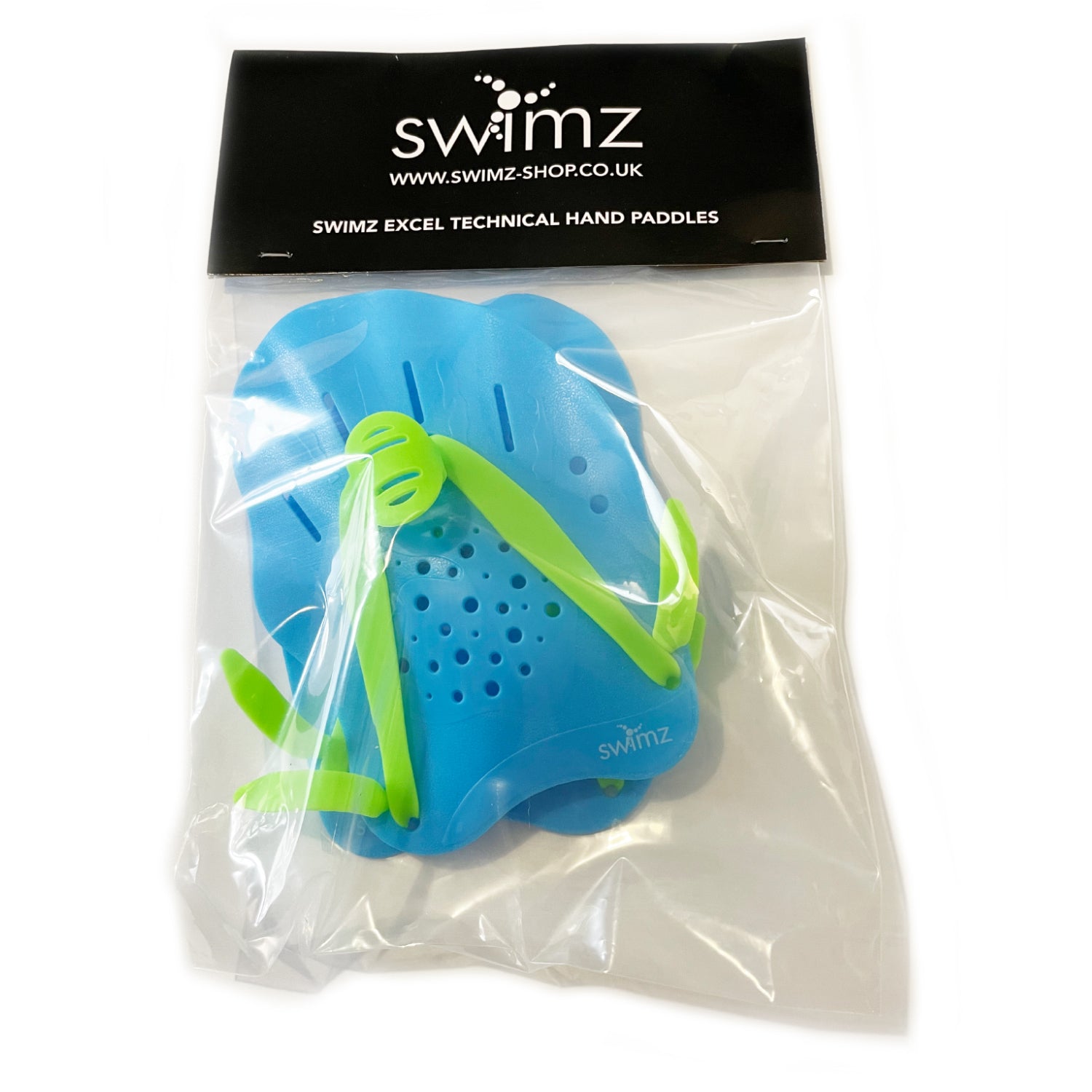 Swimz Excel Technical Hand Paddles - Blue / Lime