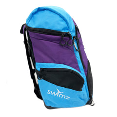 Swimz Freestyle Backpack V2.0 45L Sports / Swim Backpack - Large 45L Capacity Swim Bag (Blue / Purple)