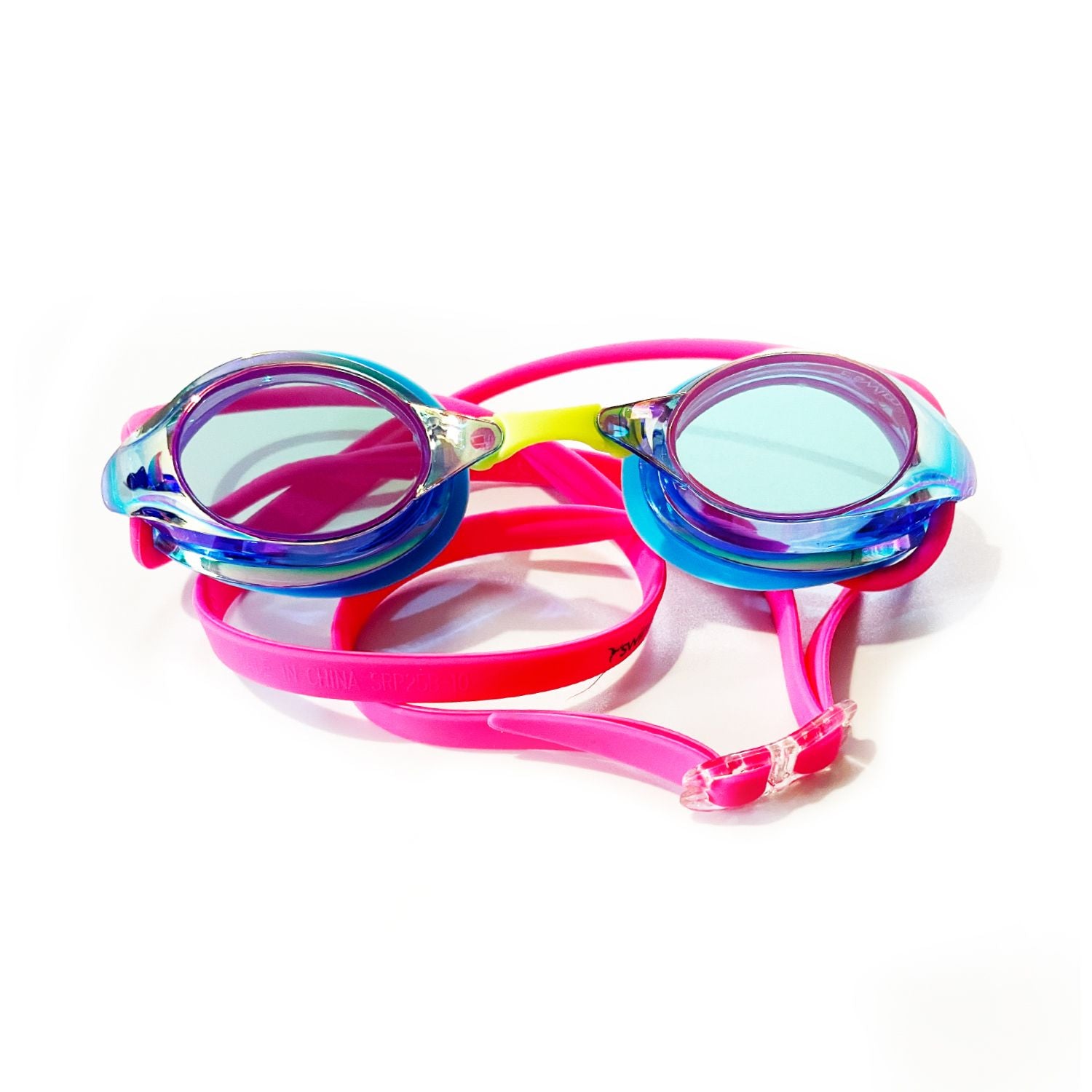 Swimz ATOM low profile Mirrored Racing / Training goggles - Blue / Pink