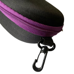 Swimz Swimming Goggle Case - Black/Purple - Semi Rigid Swimming Goggle storage case