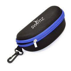 Swimz Swimming Goggle Case - Black/Blue - Semi Rigid Swimming Goggle storage case