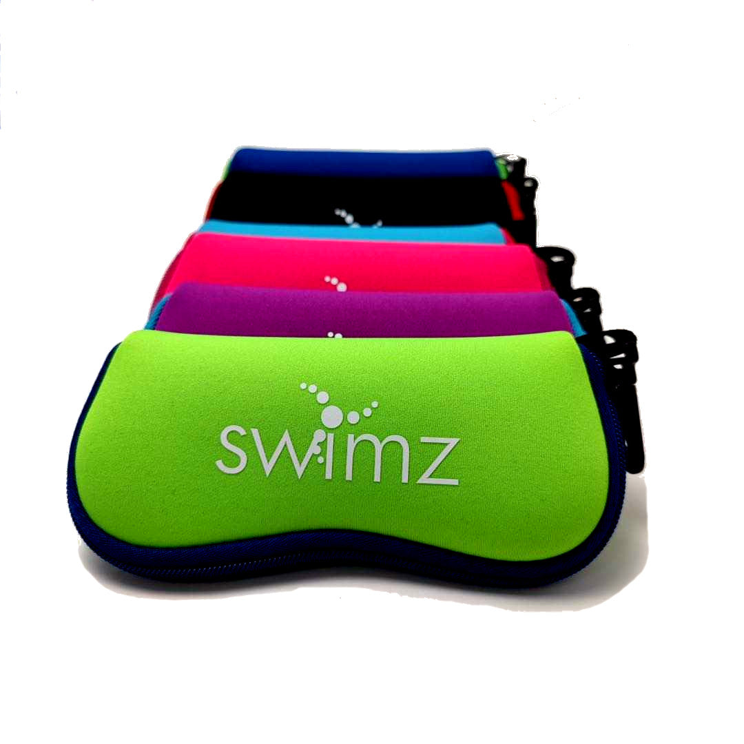 Swimz Soft Neoprene Goggle Pouch - Lime / Royal / White