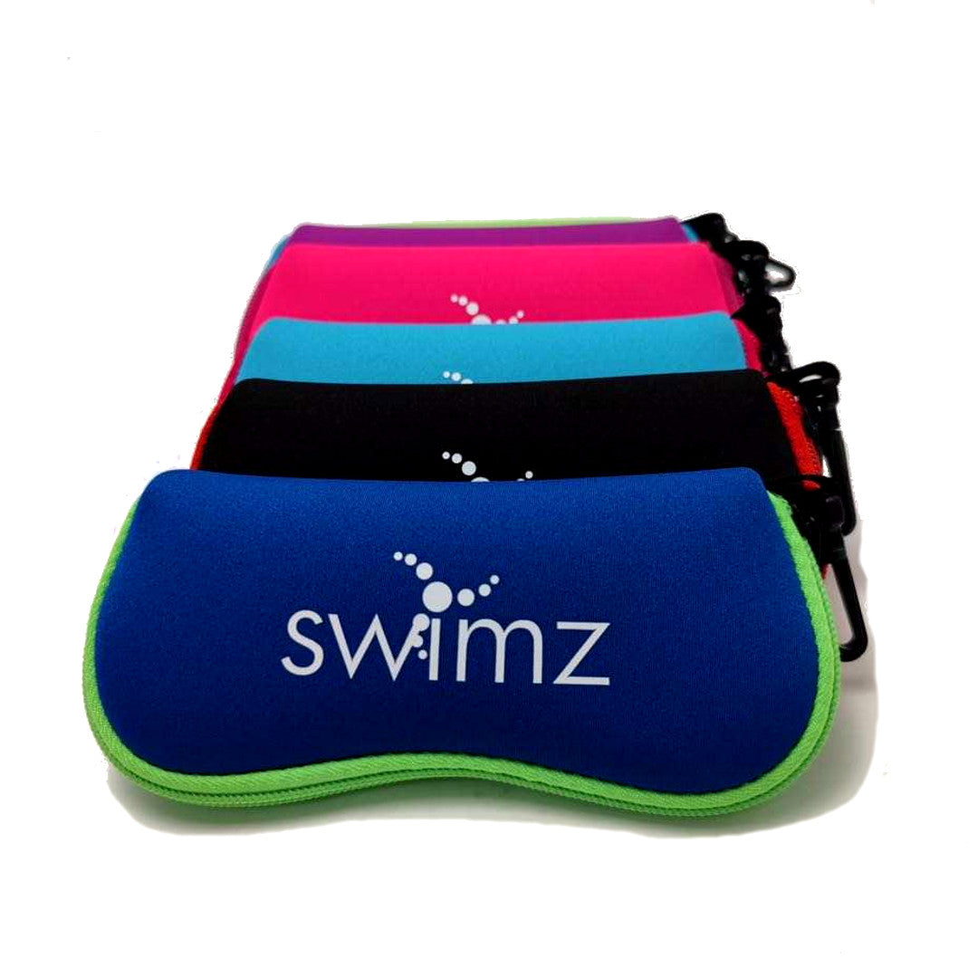 Swimz Soft Neoprene Goggle Pouch - Royal / Lime / White