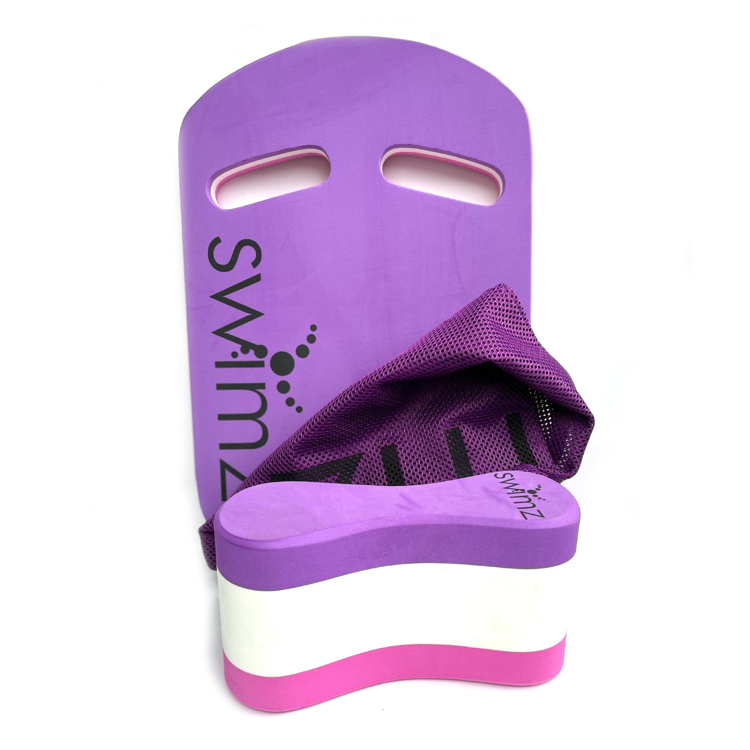 Swimz Basic Senior Swim Training Kit Bundle - Purple White Pink